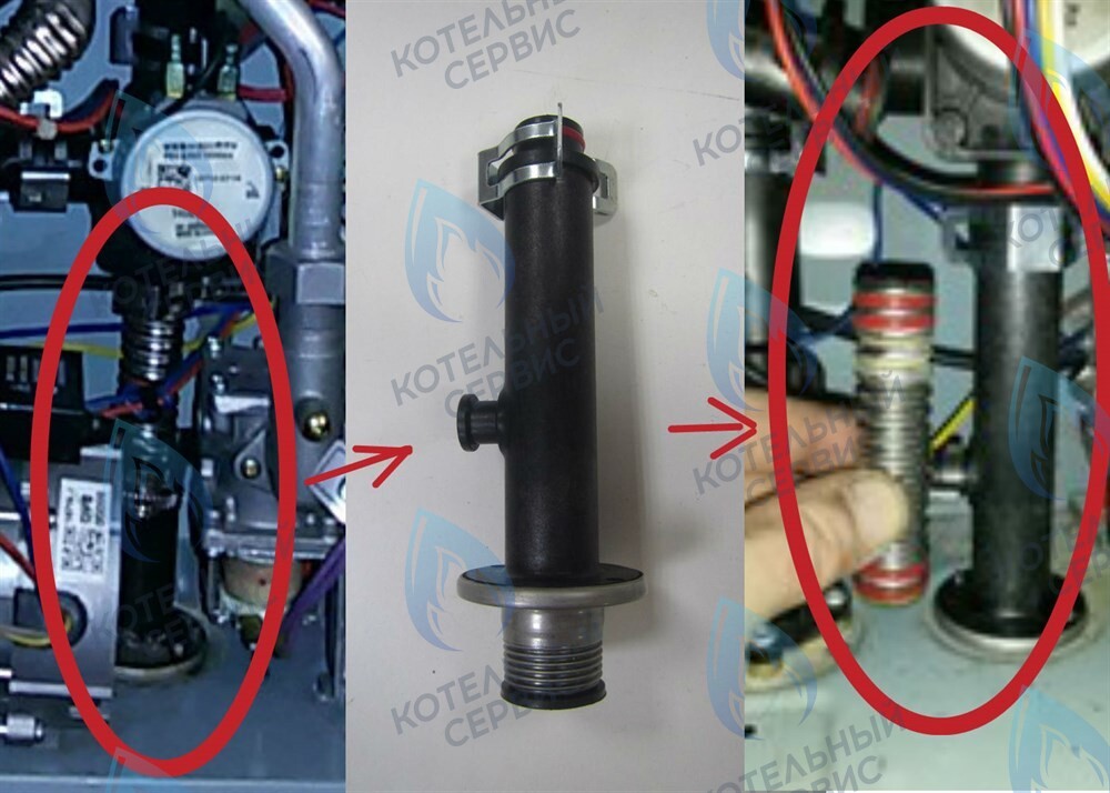 H150510010 Ниппель трехходового с краном подпитки ELSOTHERM серия B с клипсой (трубка выхода ОВ с подпиткой) новая исправленная в Орле