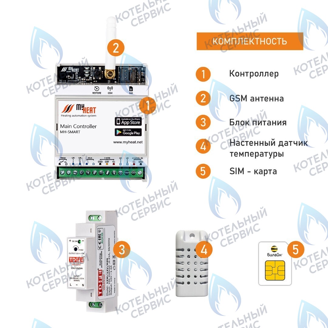 6283 Термостат (контроллер) MyHeat Smart (GSM, Wi-Fi, DIN) в Орле