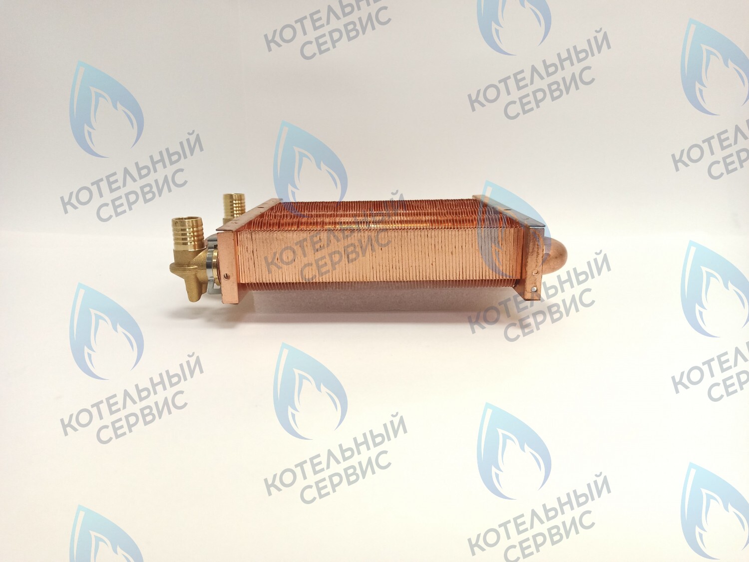 EM021-180-02-Фитинг-Комп Теплообменник первичный основной (с фитингами) 180мм 85 FIN (130-200 HSG/ICH/MSC) (3318108610, 3318108640) DAEWOO в Орле