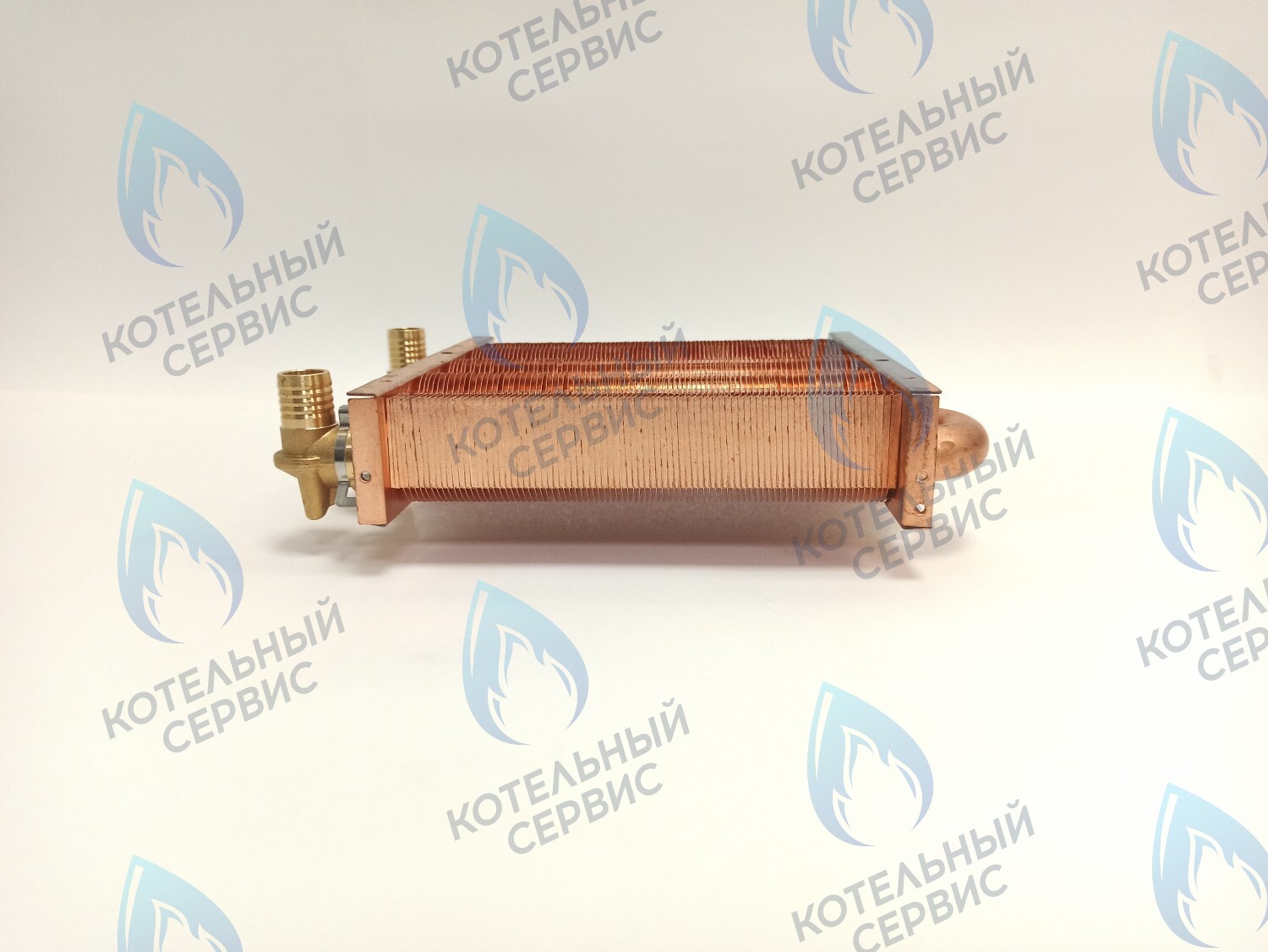 EM021-180-02-Фитинг-Комп Теплообменник первичный основной (с фитингами) 180мм 85 FIN (130-200 HSG/ICH/MSC) (3318108610, 3318108640) DAEWOO в Орле