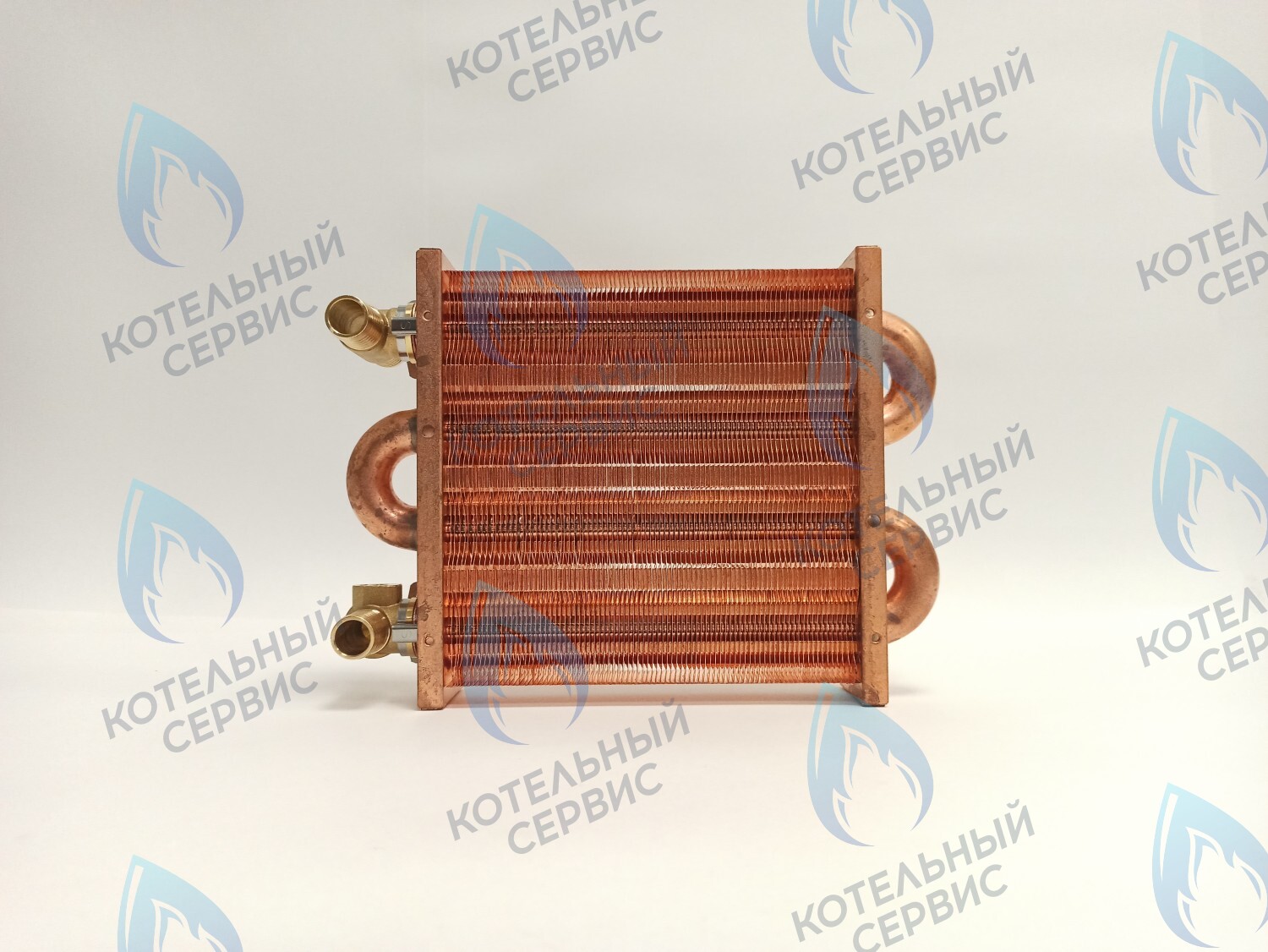 EM021-180-02-Фитинг-Комп Теплообменник первичный основной (с фитингами) 180мм 85 FIN (130-200 HSG/ICH/MSC) (3318108610, 3318108640) DAEWOO в Орле