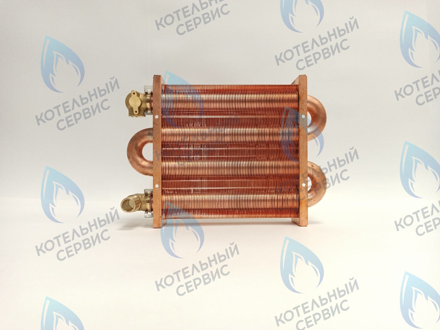 EM021-180-02-Фитинг-Комп Теплообменник первичный основной (с фитингами) 180мм 85 FIN (130-200 HSG/ICH/MSC) (3318108610, 3318108640) DAEWOO в Орле