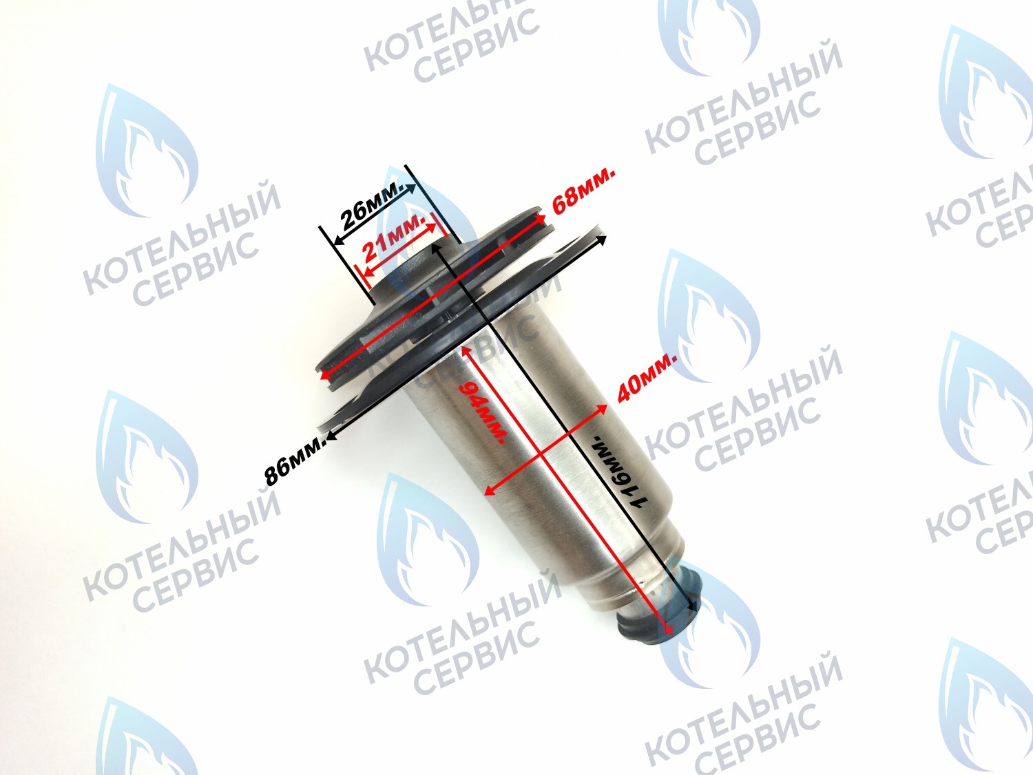 PPR-W21CW-40LONG-03 Втулка ротор насоса (по часовой стрелке) аналог WILO 15/7 (втулка 40мм, длинная 90мм, колесо 68/21мм) в Орле