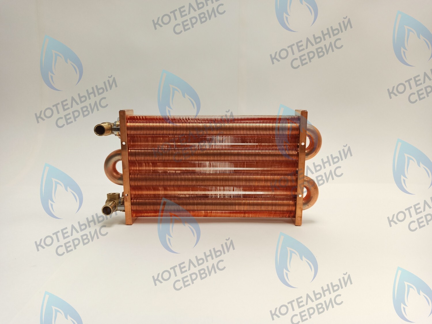 EM021-280-02-Фитинг-Комп Теплообменник отопления медный с фитингами (280 мм) 122 FIN (250-300MSC) DAEWOO в Орле