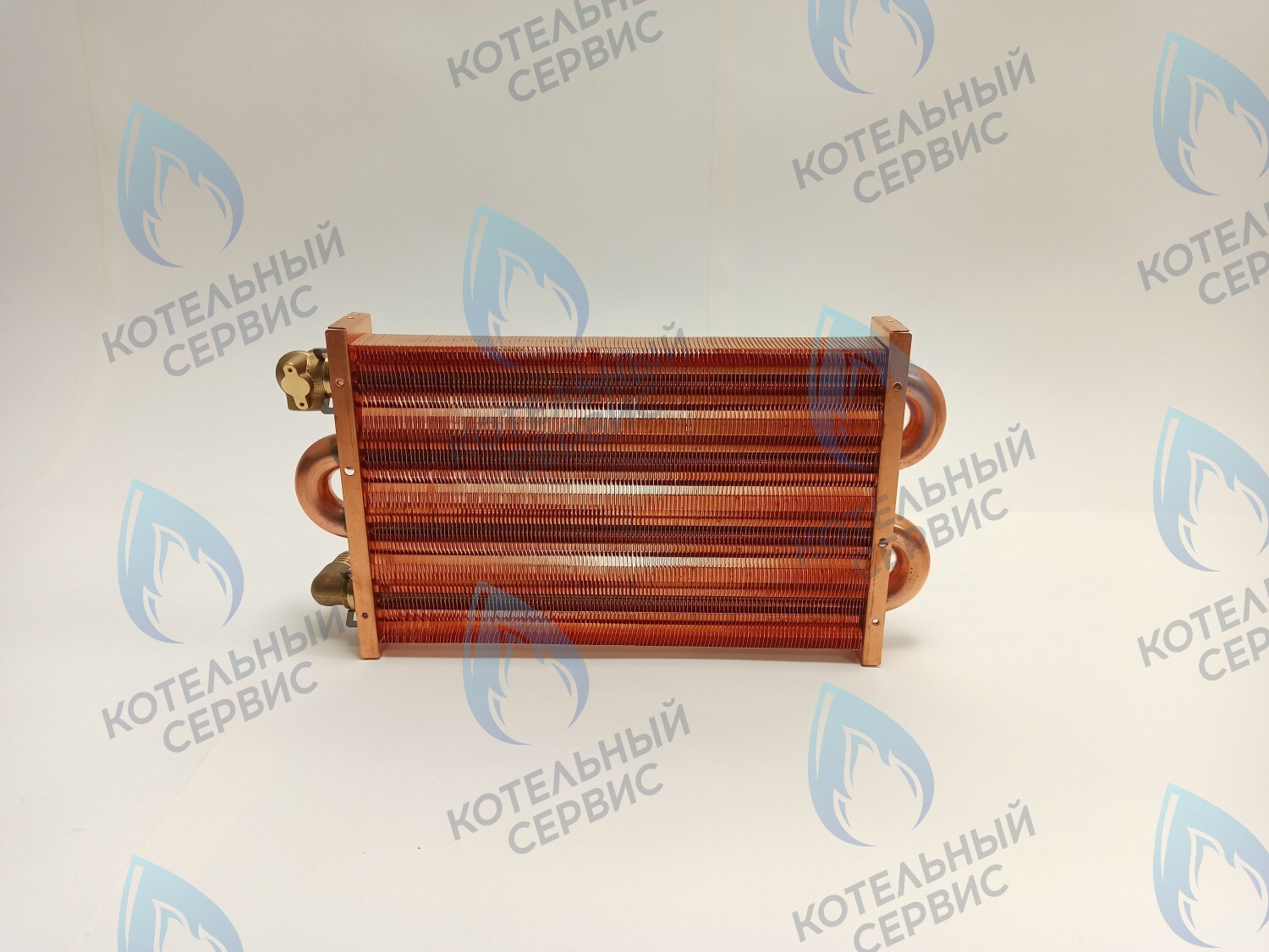 EM021-280-02-Фитинг-Комп Теплообменник отопления медный с фитингами (280 мм) 122 FIN (250-300MSC) DAEWOO в Орле