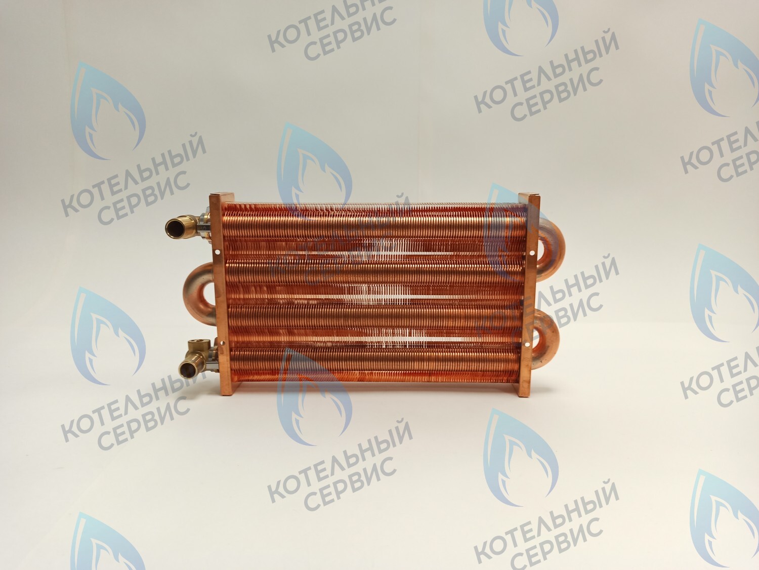 EM021-280-02-Фитинг-Комп Теплообменник отопления медный с фитингами (280 мм) 122 FIN (250-300MSC) DAEWOO в Орле