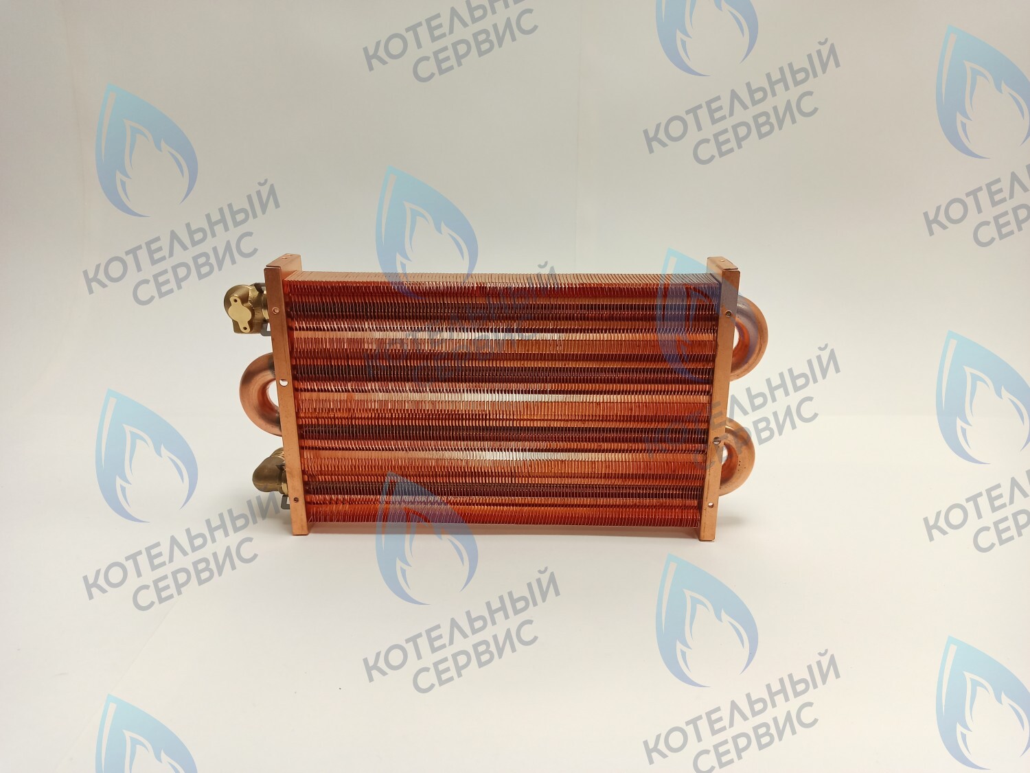 EM021-280-02-Фитинг-Комп Теплообменник отопления медный с фитингами (280 мм) 122 FIN (250-300MSC) DAEWOO в Орле