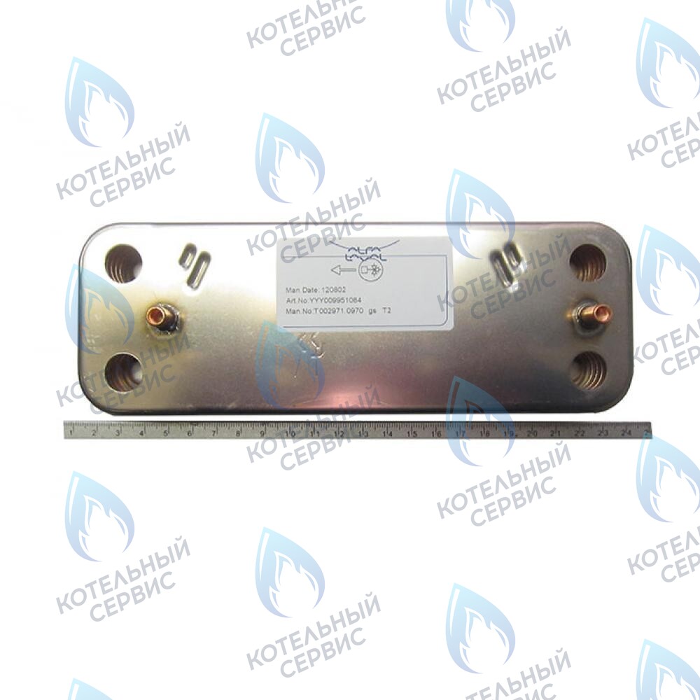 5686660 Теплообменник пластинчатый ГВС 10 пластин BAXI 24 кВт ECO ECO (COMPACT, 3, 3 COMPAT, FOUR, HOME, 4s, 5 COMPACT), FOURTECH в Орле